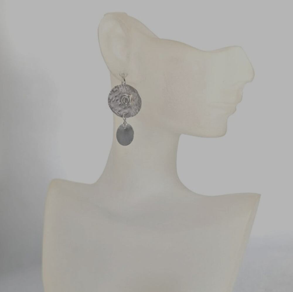 Sterling Silver Earrings dangle substantial wires Handmade  1.5"x 3/4"OOAK NWT
